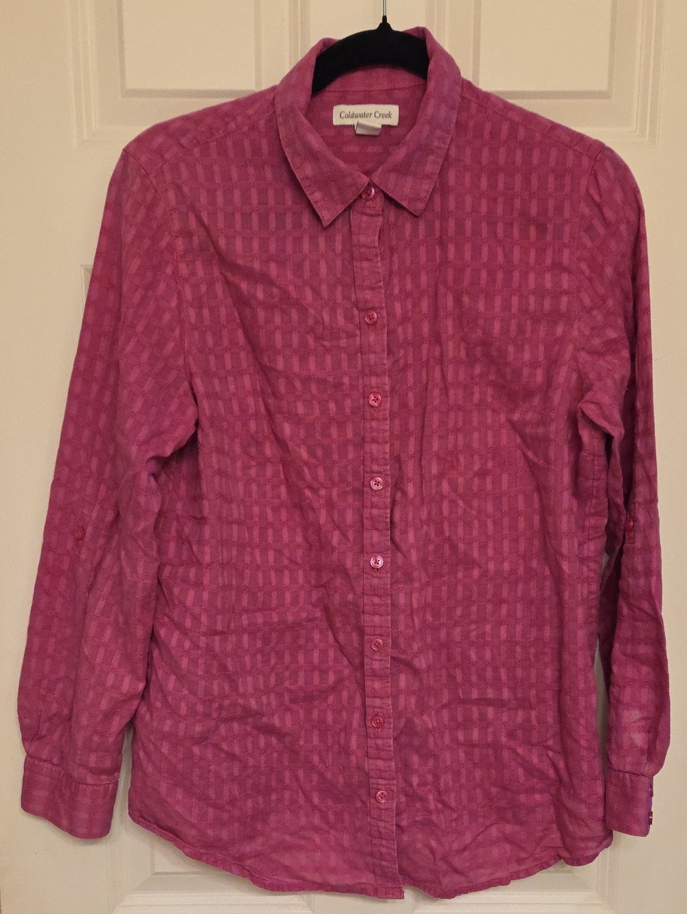 Coldwater Creek Raspberry Pink Button-Down Shirt